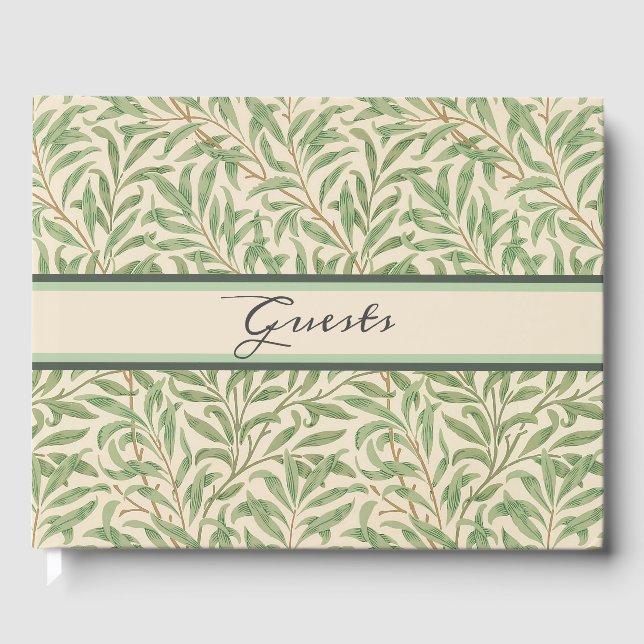 William Morris Willow Bough Garden Flower Classic Guest Book (Front)