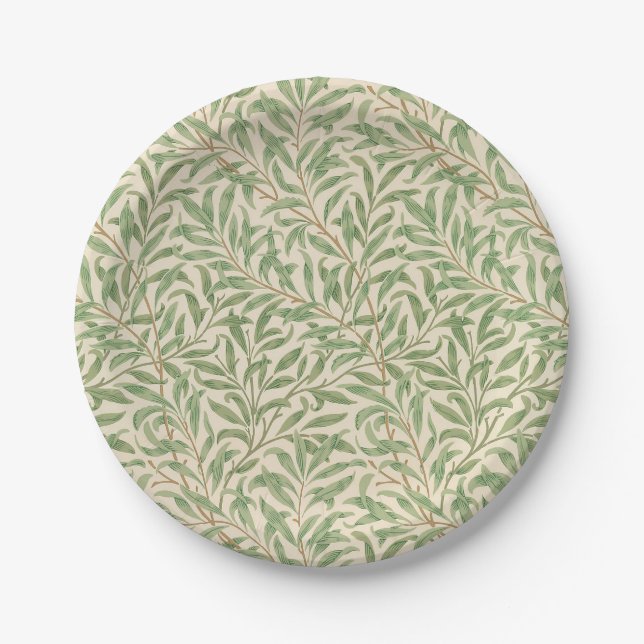 William Morris Willow Bough Garden Flower Classic Paper Plate (Front)
