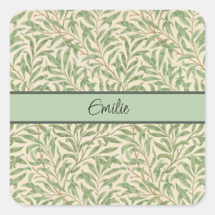 William Morris Willow Bough Garden Flower Classic Square Sticker