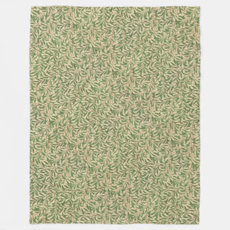 William Morris Willow Bough Green Willow Leaves Fleece Blanket