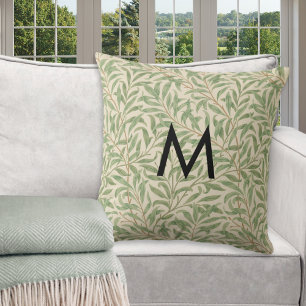 William Morris Willow Bough Pattern Monogrammed Cushion