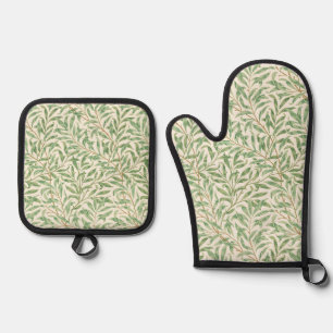 William Morris Willow Bough Vintage Botanical Oven Mitt & Pot Holder Set