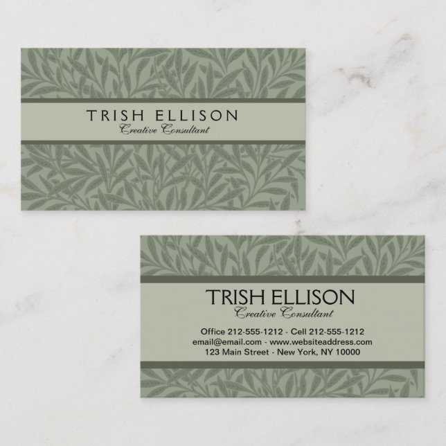 William Morris Willow Flower Classic Business Card (Front/Back)
