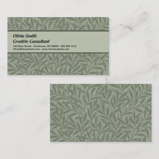 William Morris Willow Flower Classic Business Card (Front/Back)