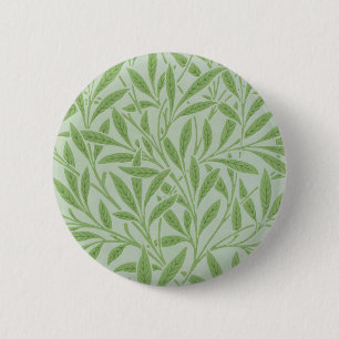 William Morris Willow Flower Classic Green 6 Cm Round Badge