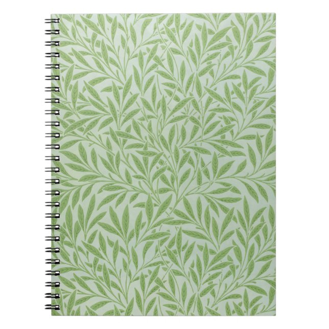 William Morris Willow Flower Classic Green Notebook (Front)