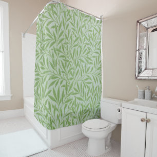 William Morris Willow Flower Classic Green Shower Curtain