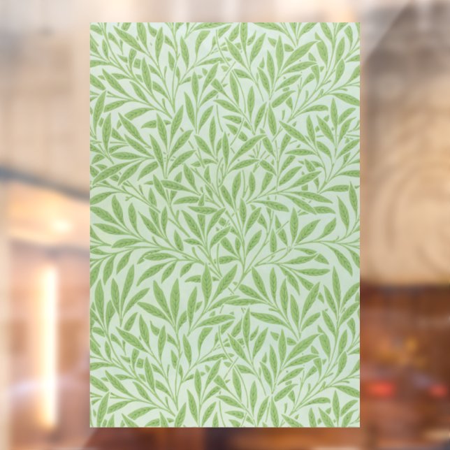 William Morris Willow Flower Classic Green Window Cling (Sheet 2)