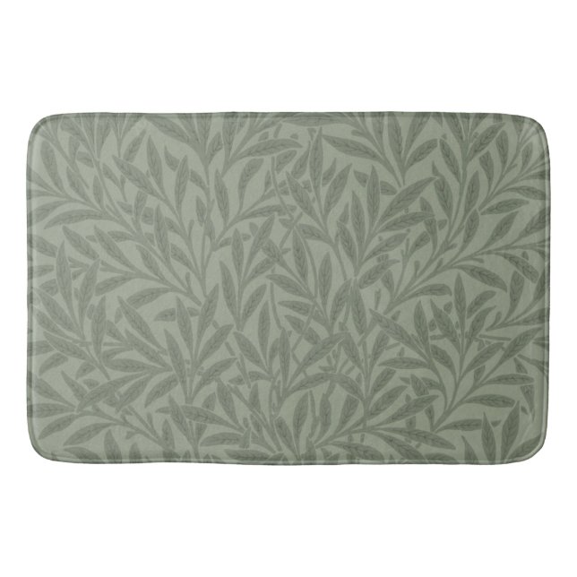 William Morris Willow Pattern Antique Sage Green Bath Mat (Front)