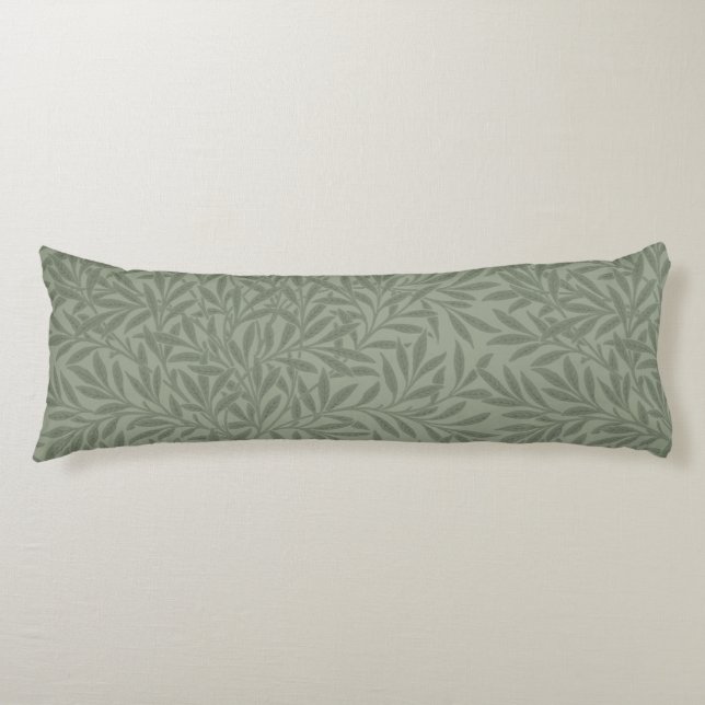 William Morris Willow Pattern Antique Sage Green Body Cushion (Front)