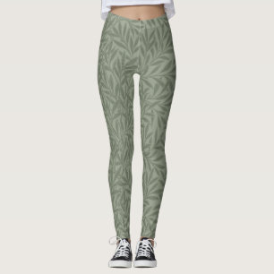 William Morris Willow Pattern Antique Sage Green Leggings