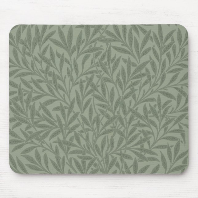 William Morris Willow Pattern Antique Sage Green Mouse Mat (Front)
