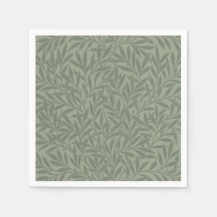 William Morris Willow Pattern Antique Sage Green Napkin