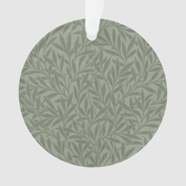 William Morris Willow Pattern Antique Sage Green Ornament (Front)
