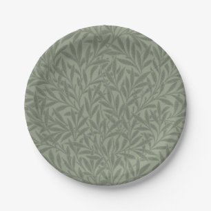 William Morris Willow Pattern Antique Sage Green Paper Plate