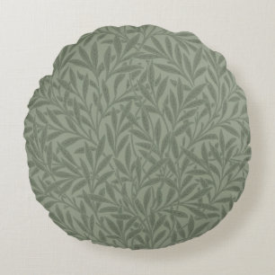 William Morris Willow Pattern Antique Sage Green Round Cushion