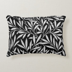 William Morris Willow Pattern, Black and White Decorative Cushion