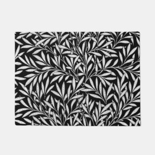 William Morris Willow Pattern, Black and White Doormat