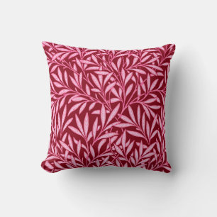William Morris Willow Pattern, Burgundy & Pink Cushion