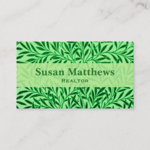 William Morris Willow Pattern, Light Jade Green Business Card