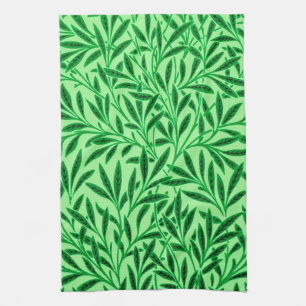 William Morris Willow Pattern, Light Jade Green Tea Towel