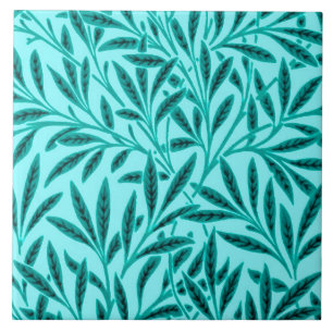 William Morris Willow Pattern, Turquoise & Aqua Tile