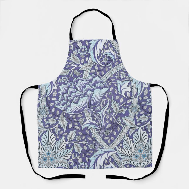William Morris Windrush blue floral flowers Apron (Front)
