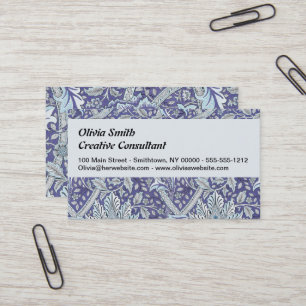 William Morris Windrush blue floral flowers Business Card