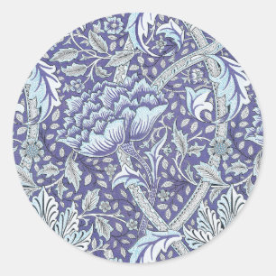 William Morris Windrush blue floral flowers Classic Round Sticker