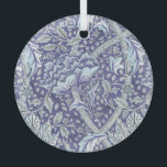 William Morris Windrush blue floral flowers Glass Tree Decoration<br><div class="desc">William Morris designed the Windrush textile flower floral pattern in 1883. The pattern features a intricate patterned floral art design in blue with swirling vines and gorgeous floral patterns.</div>