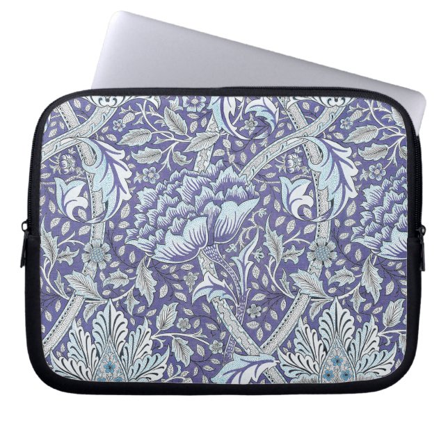 William Morris Windrush blue floral flowers Laptop Sleeve (Front)
