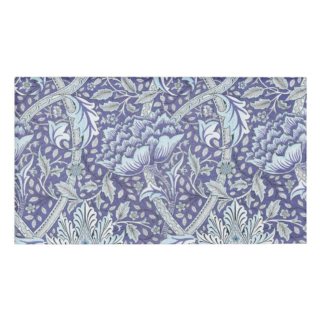 William Morris Windrush blue floral flowers Name Tag (Front)