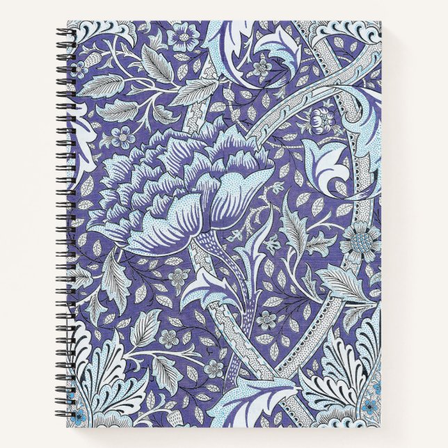 William Morris Windrush blue floral flowers Notebook (Front)