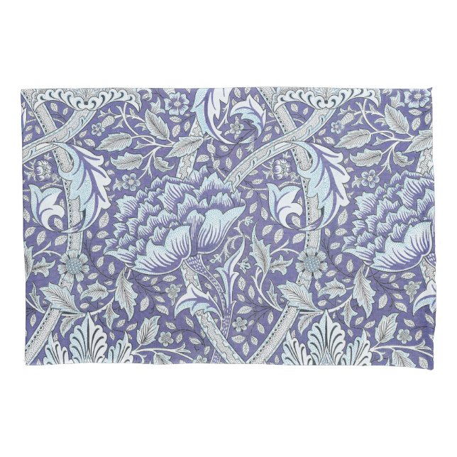 William Morris Windrush blue floral flowers Pillowcase (Front)
