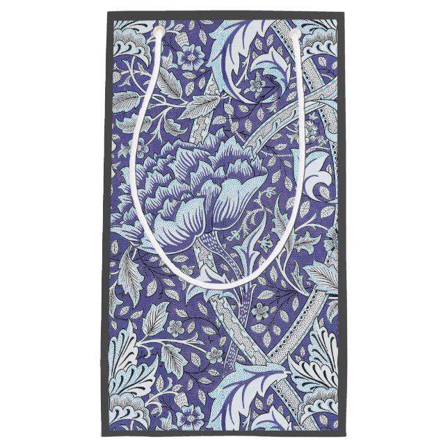 William Morris Windrush blue floral flowers Small Gift Bag (Front)