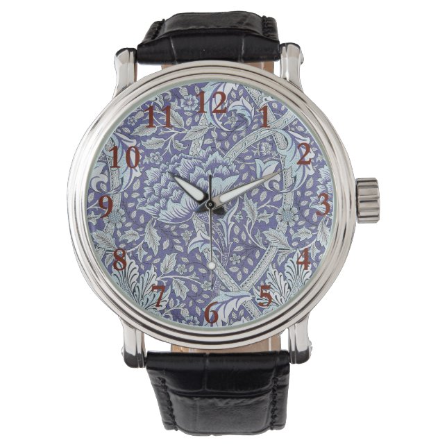 William Morris Windrush blue floral flowers Watch (Front)