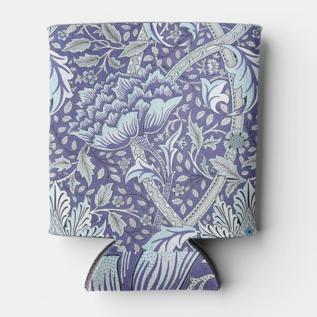 William Morris Windrush Blue Pattern Floral Can Cooler (Front)
