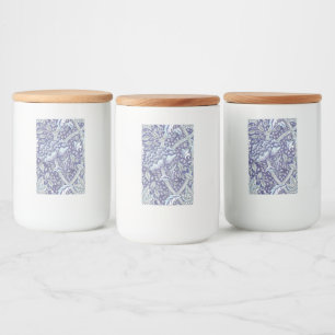 William Morris Windrush Blue Pattern Floral Food Label