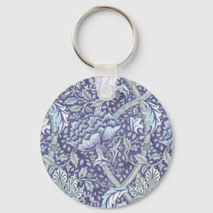 William Morris Windrush Blue Pattern Floral Key Ring