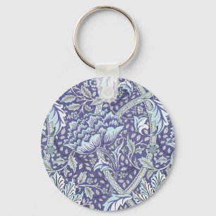 William Morris Windrush Blue Pattern Floral Key Ring