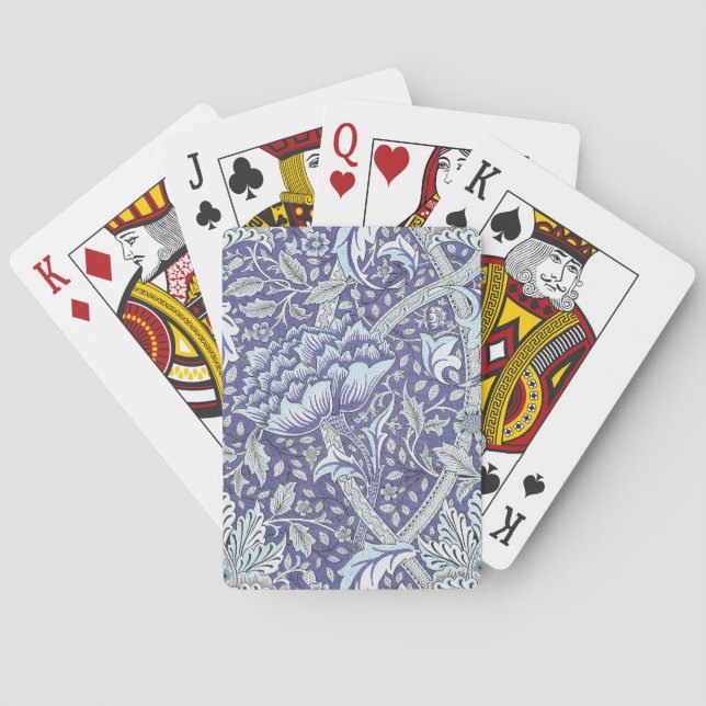 William Morris Windrush Blue Pattern Floral Playing Cards (Back)