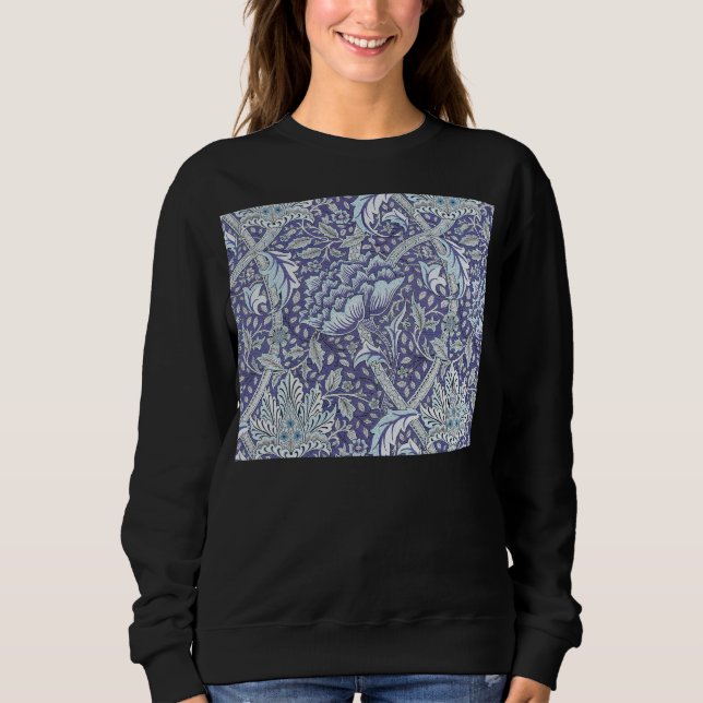 William Morris Windrush Blue Pattern Floral Sweatshirt (Front)