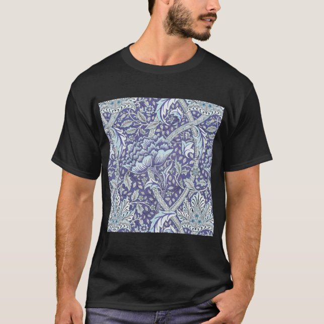 William Morris Windrush Blue Pattern Floral T-Shirt (Front)