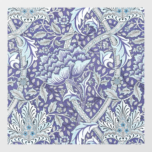 William Morris Windrush Blue Pattern Floral Window Cling (Sheet)