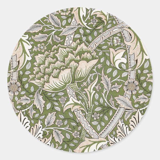 William Morris Windrush floral flowers classic Classic Round Sticker (Front)