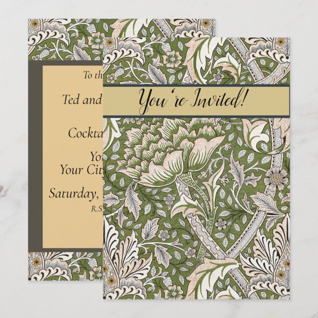 William Morris Windrush floral flowers classic Invitation (Front/Back)