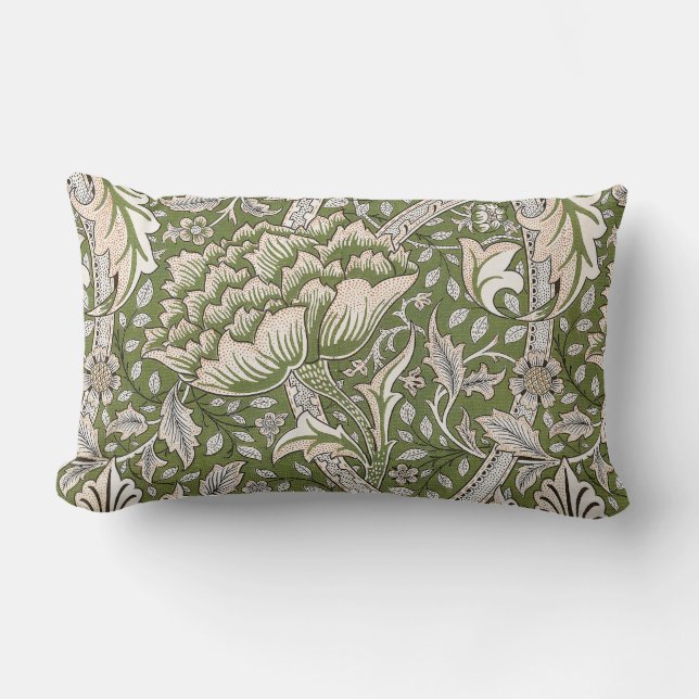 William Morris Windrush floral flowers classic Lumbar Cushion (Front)