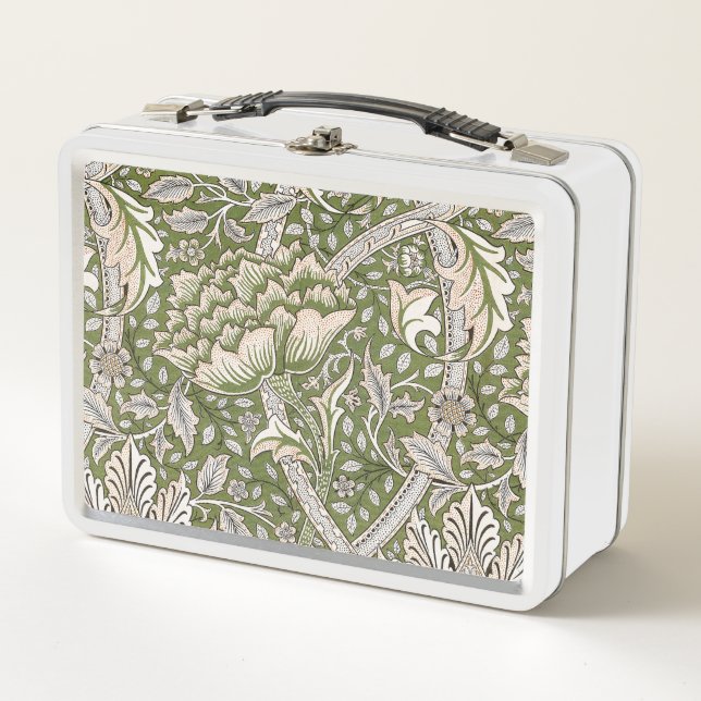 William Morris Windrush floral flowers classic Metal Lunch Box (Front)