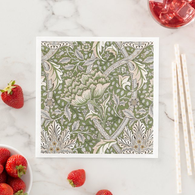 William Morris Windrush floral flowers classic Napkin (Insitu)