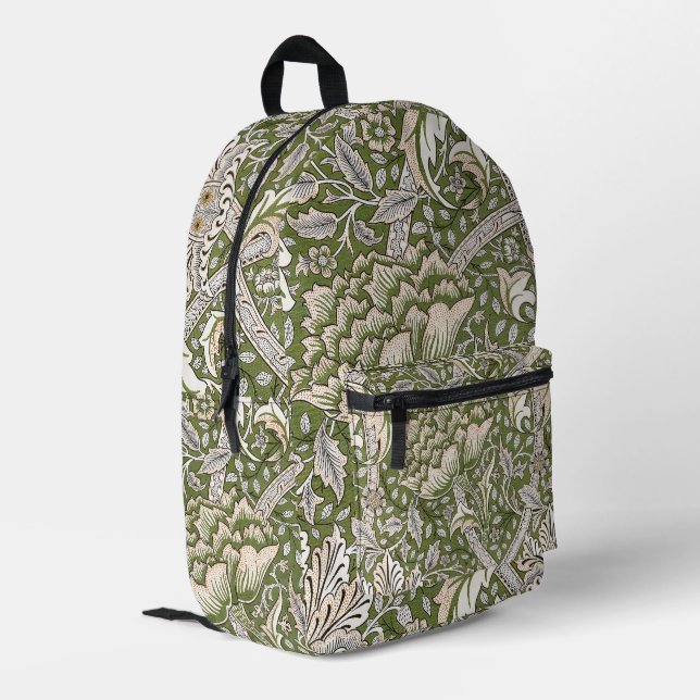 William Morris Windrush floral flowers classic Printed Backpack (Back Corner Left)